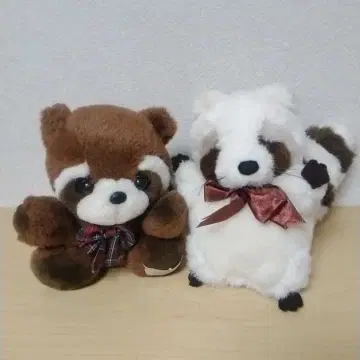 레트로 너구리 봉제 인형 2세트