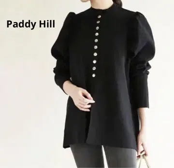 새상품급 패디힐 퍼프 슬리브 자켓 도트 버튼 워셔블 니트