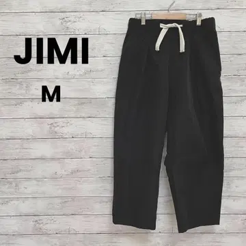 [JIMI] 캐주얼 팬츠 (M) 밑위 깊은 뒷면 밴딩 끈 조절 블랙