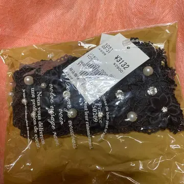 블랙 레이스 목걸이 펄 장식 탈착식 옷깃