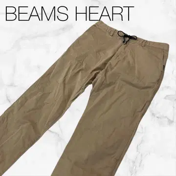 [ 빔즈 ] 베이지 심플 무지 허리밴딩 스트레이트 하의 팬츠