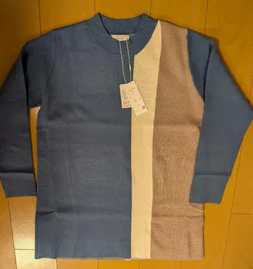 티어클라세 택 포함 배색 와플 절개 니트 튜닉 M 온워드