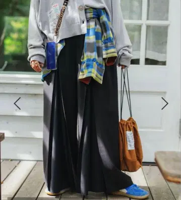 니코앤드 [be with M] 미사요 프론트 턱 팬츠