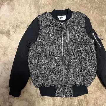 SLY 스라이 투 컬러 블루종 이소재 충전솜 따뜻한 두꺼운 원단 오샤레