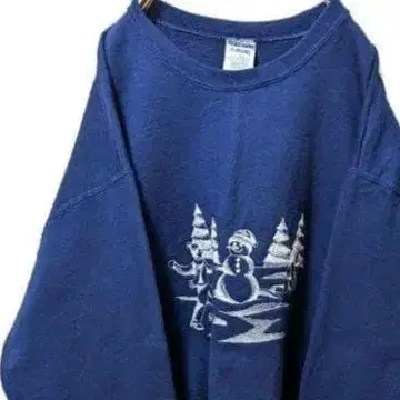 저지즈 눈사람 자수 맨투맨 트레이닝복 네이비 네이비 컬러 L 구제 의류