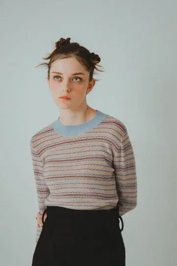 pinue 멀티 보더 니트탑