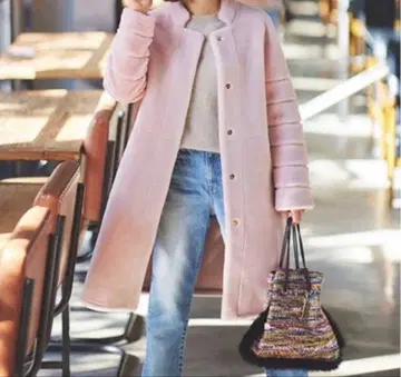 벌스데이 바쉬 핑크 롱 코트