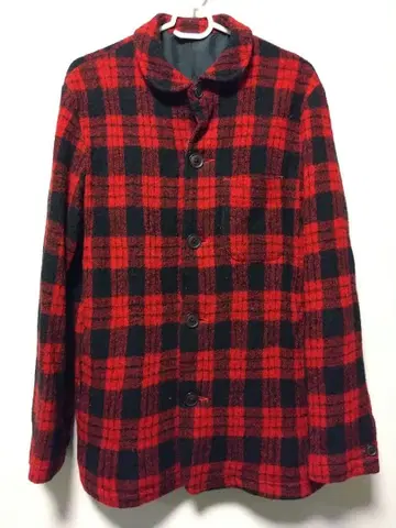 tabloid news 체크 무늬 울 자켓