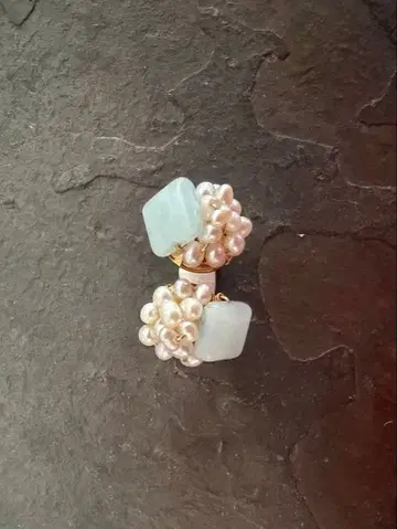 아쿠아 마린과 펄 귀걸이