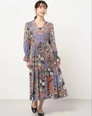 그레이스 콘티넨탈 페이즐리 무늬 원피스 36