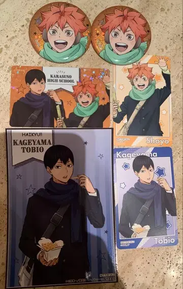 하이큐!! 코스모 월드 히나타 쇼요 카게야마 토비오 세트 캔뱃지 카드