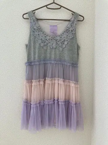 새상품급 Labyrinth 튤 원피스 파스텔 컬러