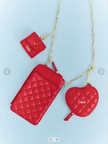 FURFUR 레드 퀼팅 숄더백