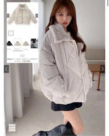 GRL 그레일 2Way 퍼 컬러 퀼팅 다운 자켓 fo1592