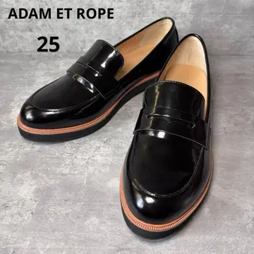 [ 거의 새상품 ] 아담 로페 코인 로퍼 통굽 에나멜 블랙 25cm