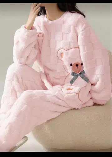 곰 자수 플리스 룸웨어 착색 다른 2세트