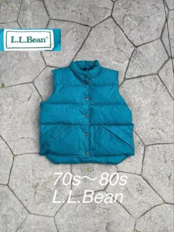 레어 로고 없음 70s~80s LLBean 짧은 기장 다운 베스트