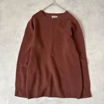 마가렛호웰 고급 캐시미어 혼방 브라운 크루넥 니트 M