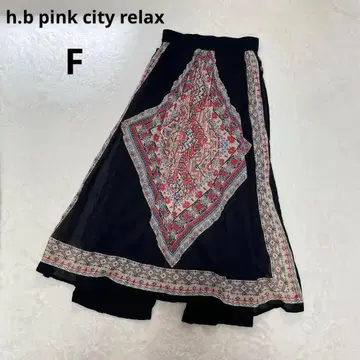 h.b pink city relax 전통 에스닉 패턴풍 팬츠 스커트