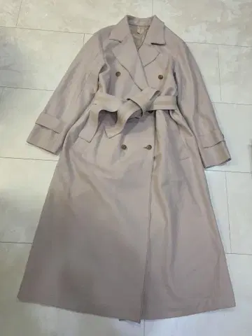 알아바일 울 트렌치 롱 코트 2 미사용 핑크 베이지 계열