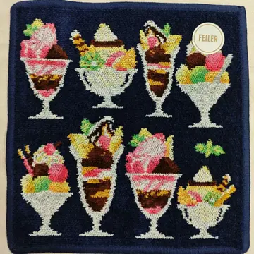 페이러 손수건 미사용 새상품 러브리 아라모드 네이비