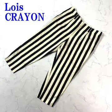 로이스크레용 슬랙스 팬츠 베이지 블랙 면 100% M C4090