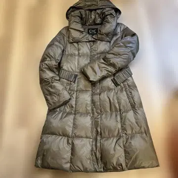 후드 부착 올리브 그린 롱 코트