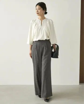 VERMEIL par iena 울 스트레치 와이드 팬츠 40 이에나