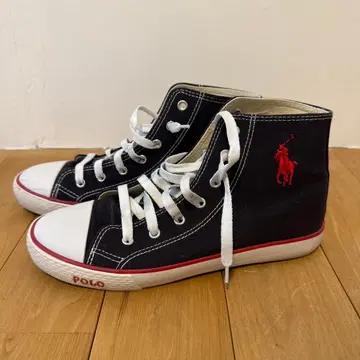 폴로 네이비 하이컷 스니커즈 랄프 로렌 빅 폴로