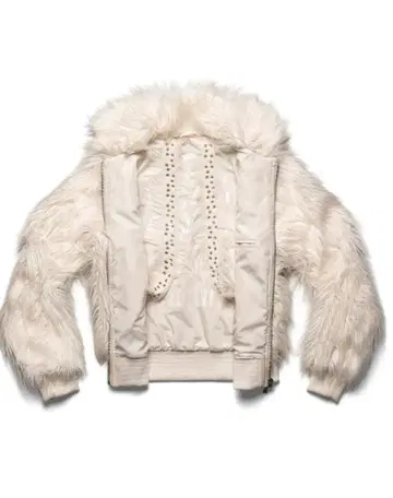 Racer WorldwideTundra White 퍼 봄버 자켓