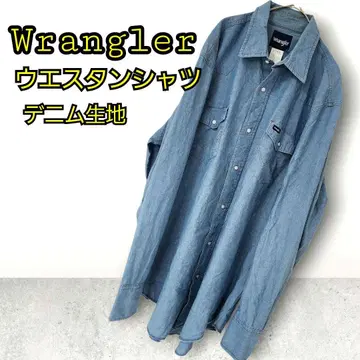 Wrangler 랭글러 웨스턴 셔츠 데님 원단 긴팔 셔츠 구제 의류