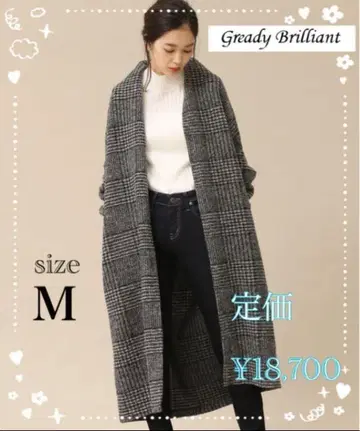 그레디 브릴리언트 에어리 체크 롱 가운 코트