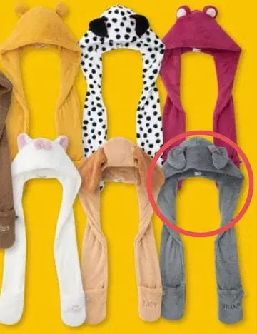 디즈니 후드 부착 머플러 카드놀이