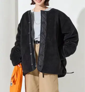 타이온 TAION 별주 리버서블 보아 퀼팅 노카라 다운