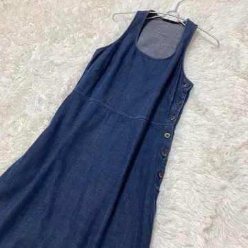 45rpm 오버롤 스커트 인디고염 네이비 나염 슬리브리스