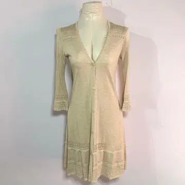 프란코 페라로 실크 100% 니트 롱 가디건 베이지 [ 2/M ]