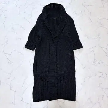 [ 새상품급 ] 띠어리 코튼 린넨 하찌 롱 가디건 블랙