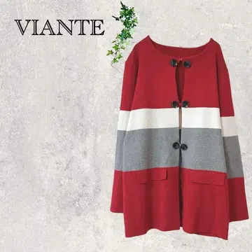 2508 미사용품 비안테 가디건 가운 캐주얼 니트 보더