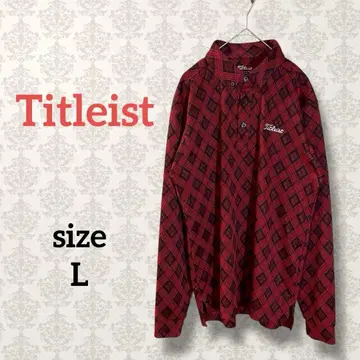 타이틀리스트 [ L ] 긴팔 체크 피케 셔츠 골프웨어 스포츠 버튼 다운