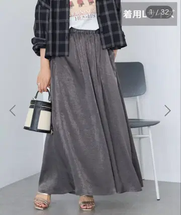 새상품 아메리칸 홀릭 매트 새틴 스카초 차콜 그레이 / L