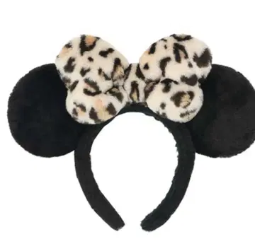 레오파드 무늬 리본 포함 머리띠