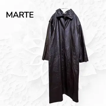 MARTE sahara 인조 가죽 롱 코트