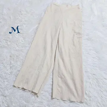 빈티지 안감 부착 양류풍 허리 뒷부분 밴딩 릴랙스 이지 팬츠 M