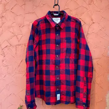 극 레어 새상품 더블 안감 셔츠 Abercrombie&Fitch M 레드
