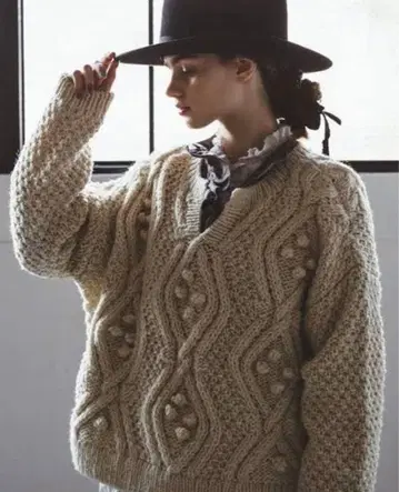 nest Robe 팝콘 케이블 짜임 스웨터