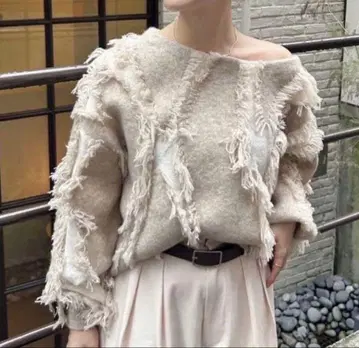 mystic 프린지 니트 베이지