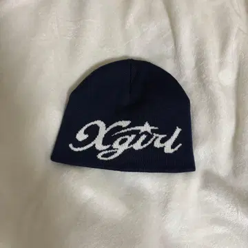 X-girl 리버서블 니트 모자 네이비