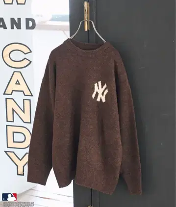 [ 새상품 ] MLB MLB 자카드 로고 니트 ( 브라운 )