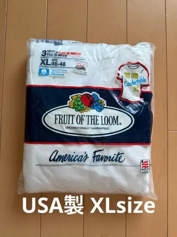 XL 사이즈 80's FRUIT OF THE LOOM 무지 3P 티셔츠