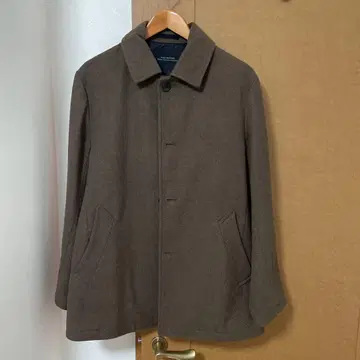 브라운 울 코트 버튼식